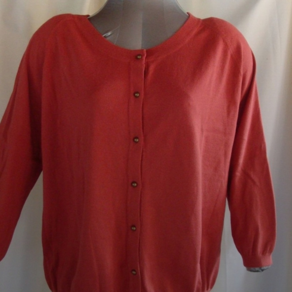 GAP Terracotta Button-Up Sweater